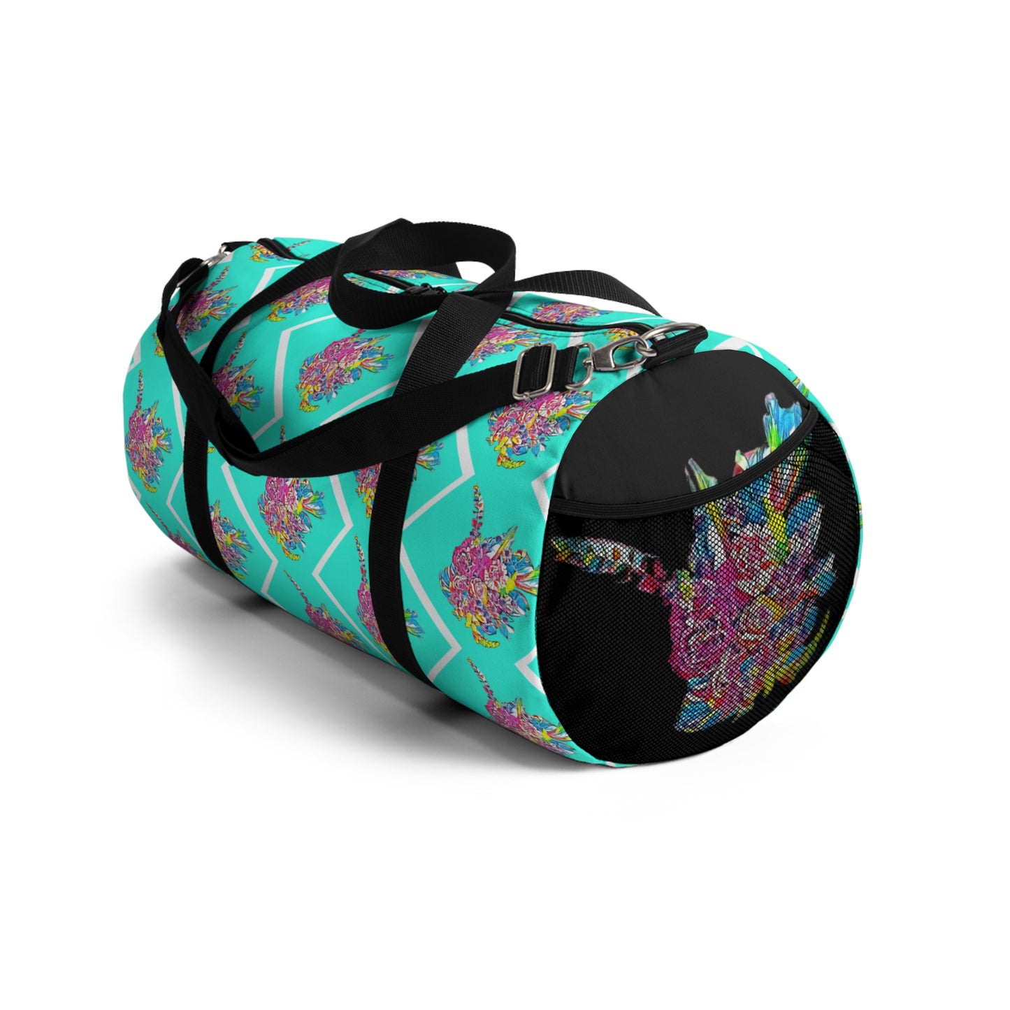 Bouquet in Aquamarine -  Floral Duffel Bag
