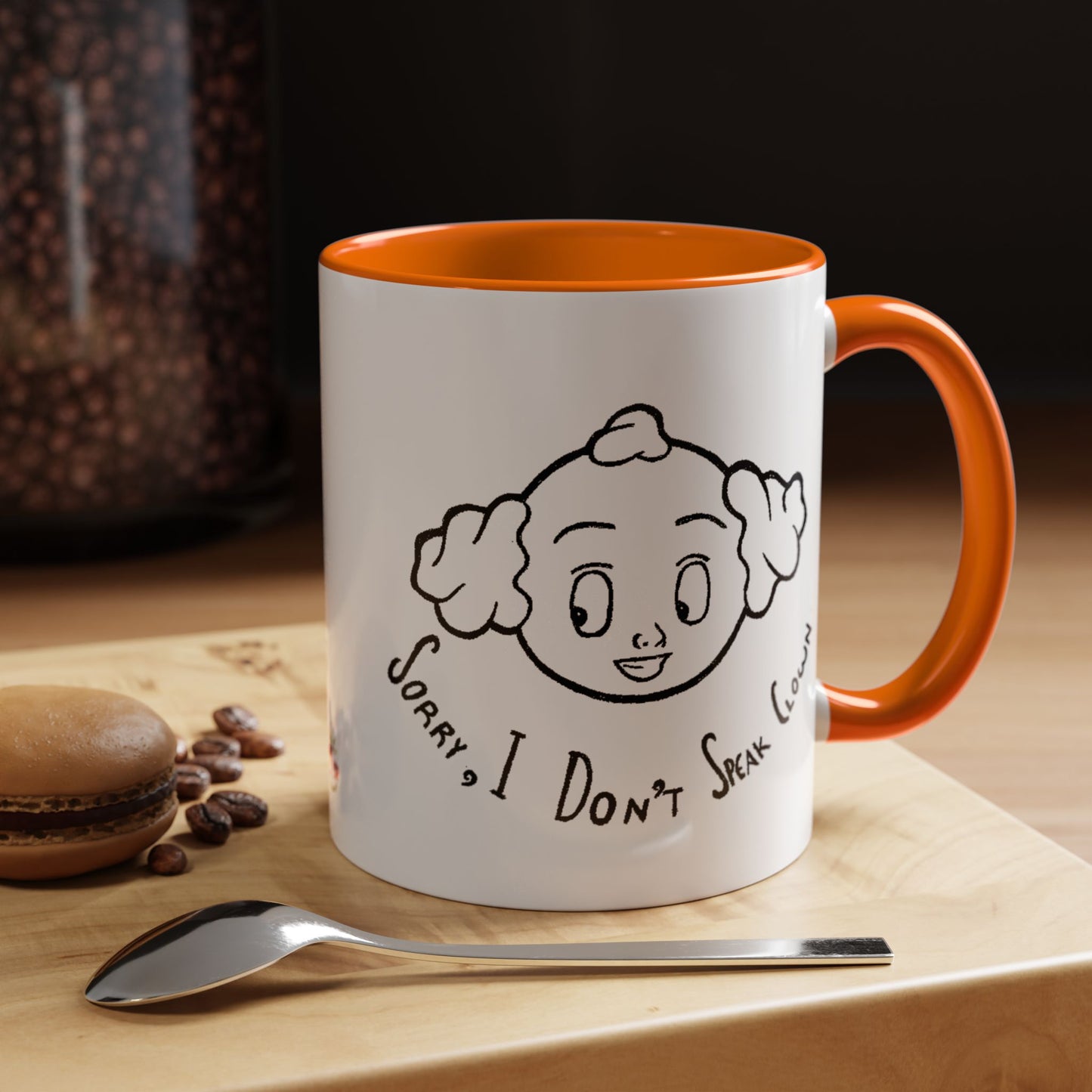 "Sorry, I Don't Speak Clown." Mug with Accent Colors