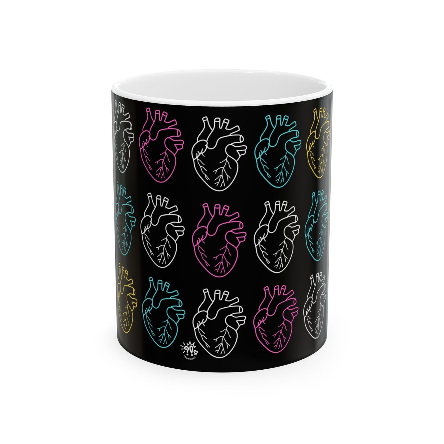 Life In Layers - Anatomic Hearts Black Ceramic Mug, (11oz, 15oz)