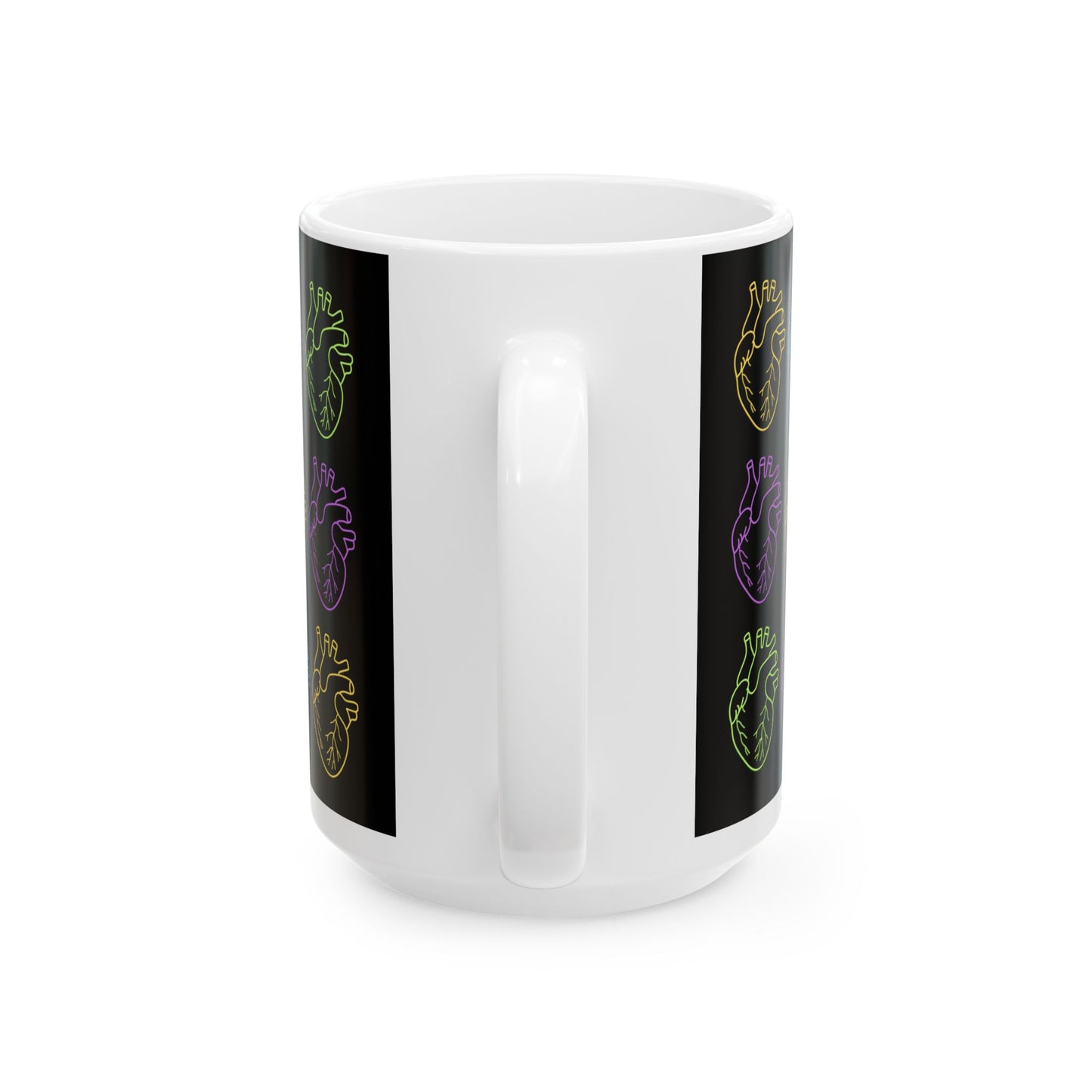 Life In Layers - Anatomic Hearts Black Ceramic Mug, (11oz, 15oz)