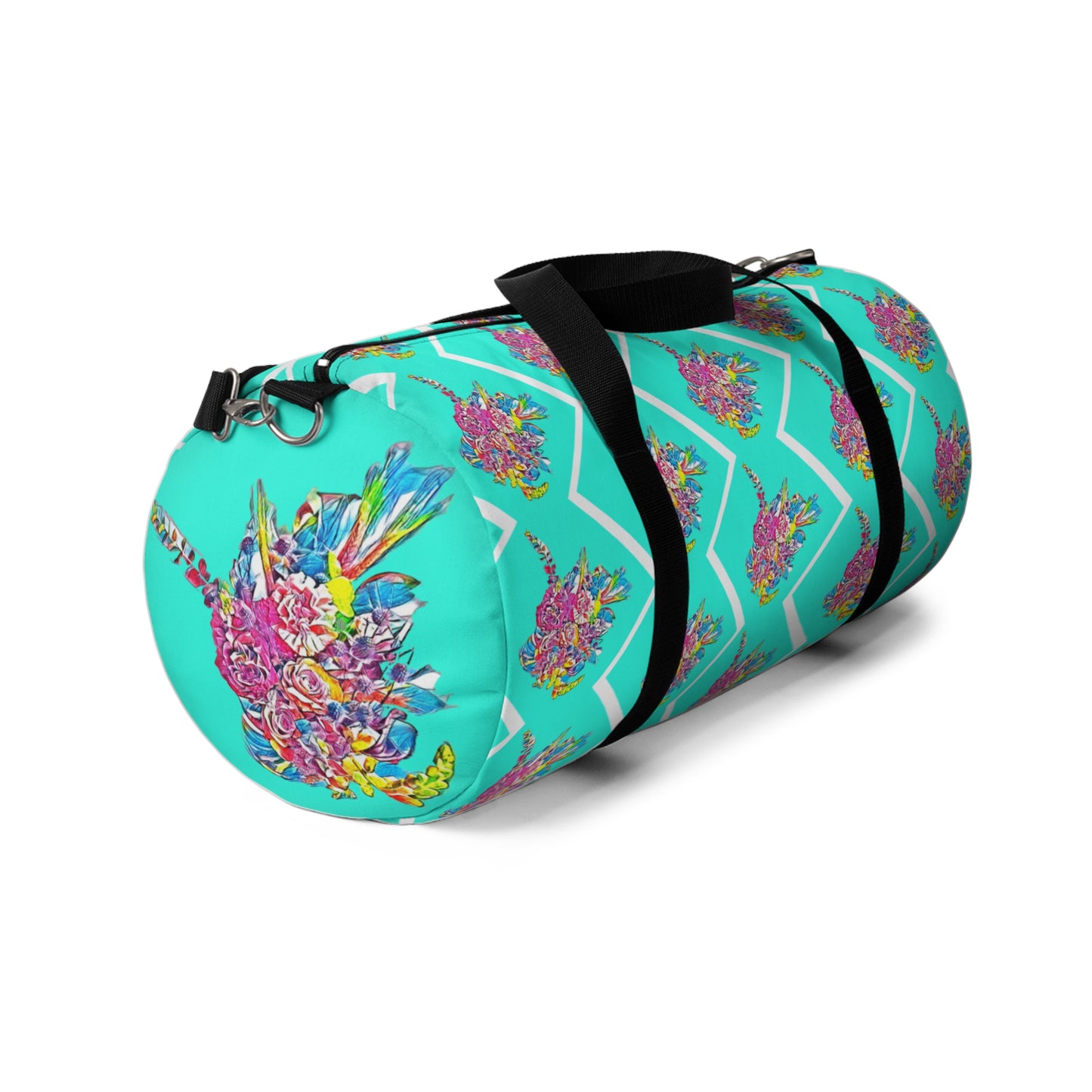 Bouquet in Aquamarine -  Floral Duffel Bag