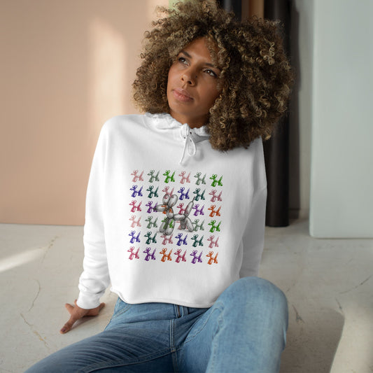 Doggedly Buoyant Crop Hoodie - Available in White, Lilac, and Pale Pink