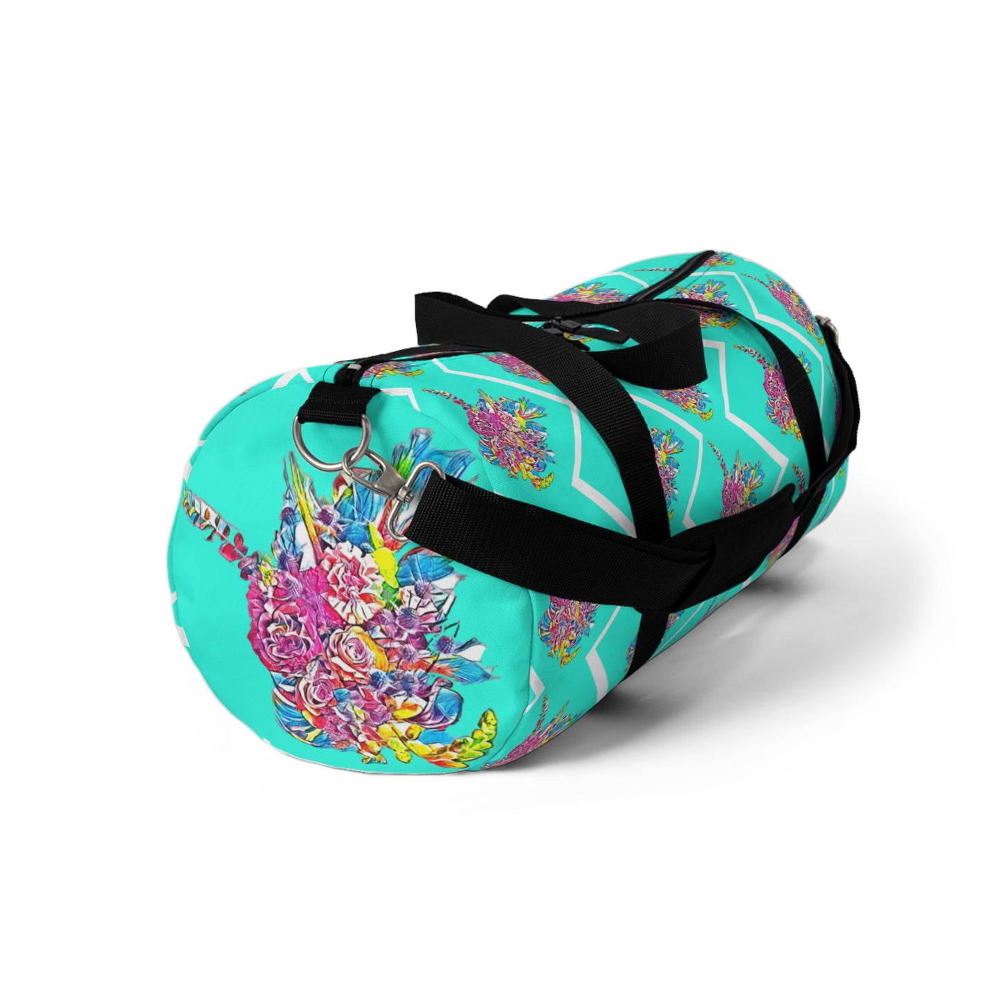 Bouquet in Aquamarine -  Floral Duffel Bag