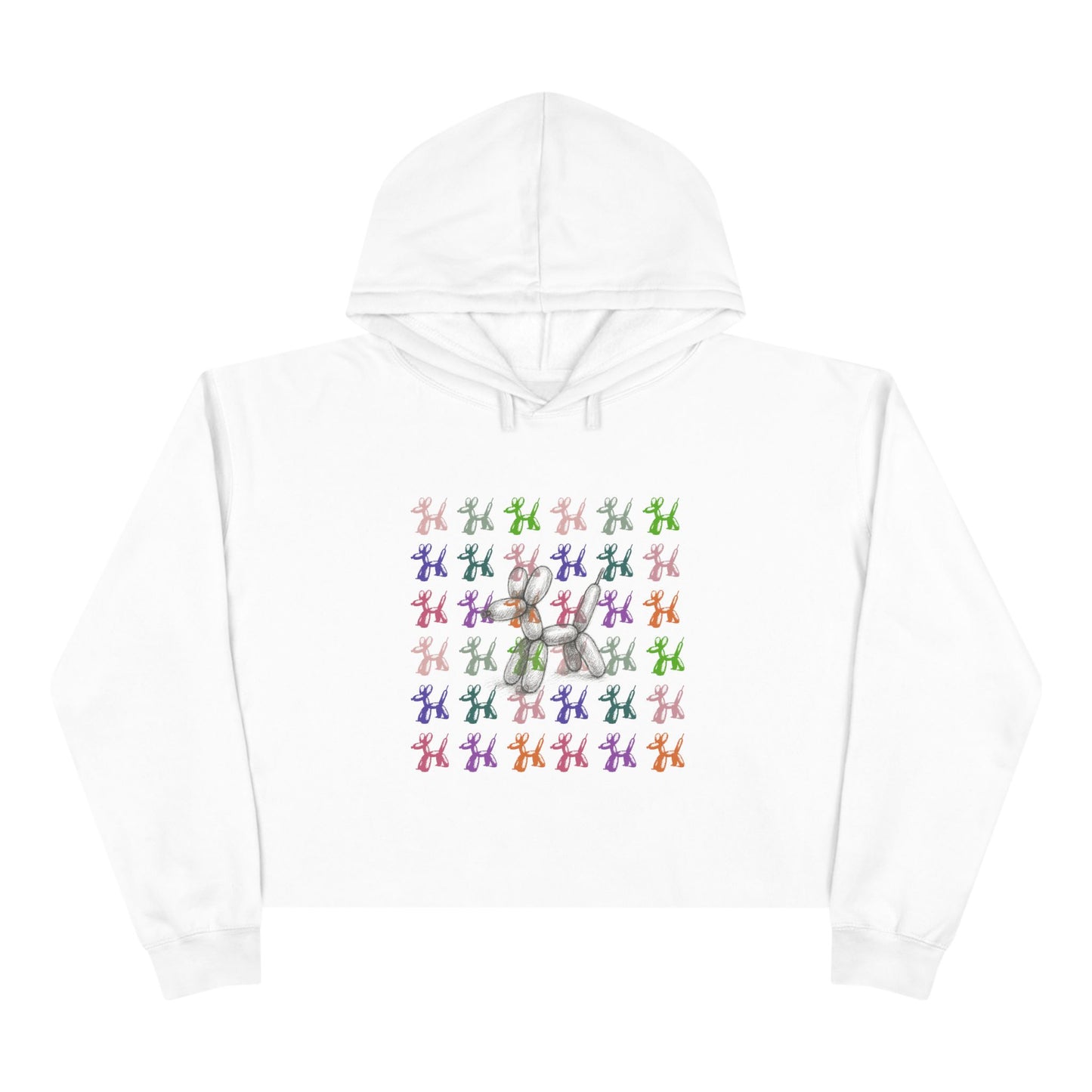 Doggedly Buoyant Crop Hoodie - Available in White, Lilac, and Pale Pink