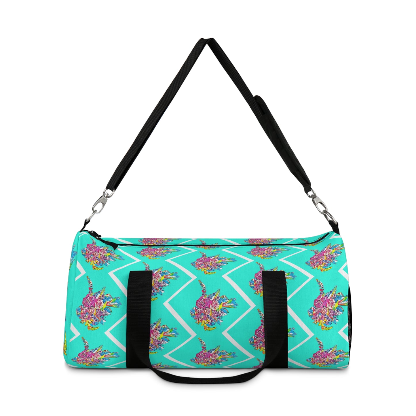 Bouquet in Aquamarine -  Floral Duffel Bag