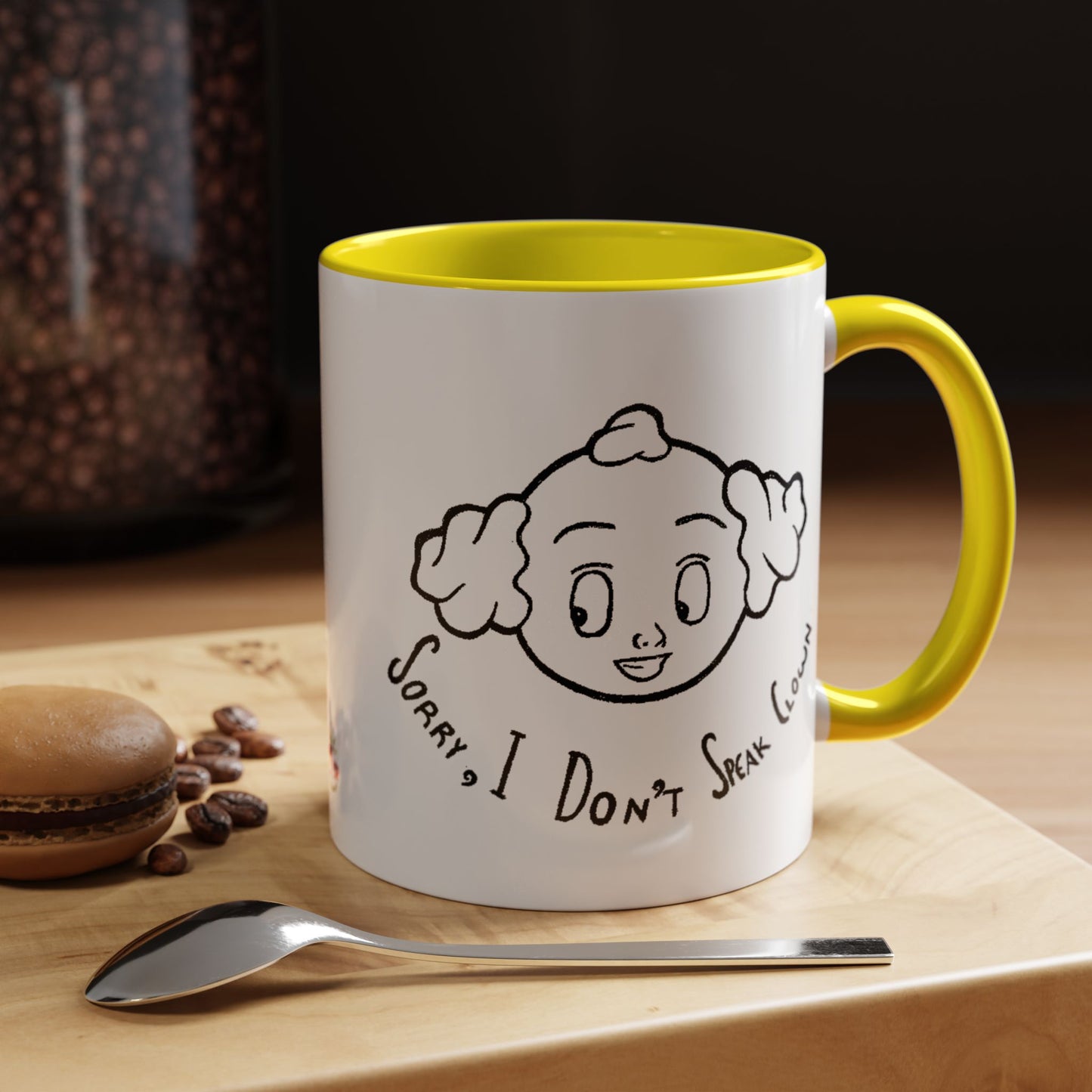 "Sorry, I Don't Speak Clown." Mug with Accent Colors
